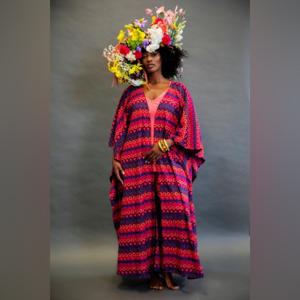 JIBRI MULTI COLOR CROCHET SWEATER COAT